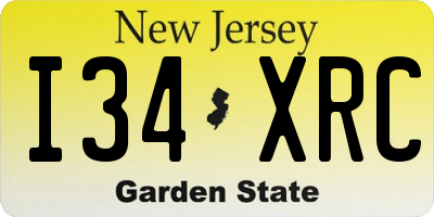 NJ license plate I34XRC