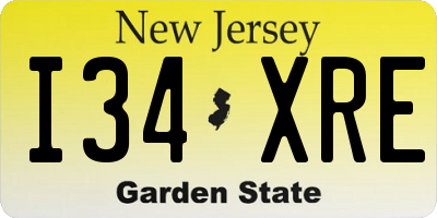 NJ license plate I34XRE