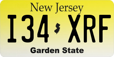 NJ license plate I34XRF