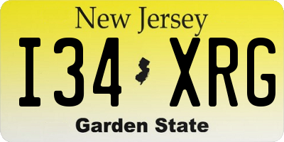 NJ license plate I34XRG