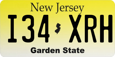 NJ license plate I34XRH