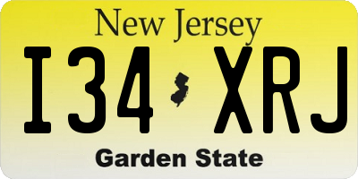 NJ license plate I34XRJ