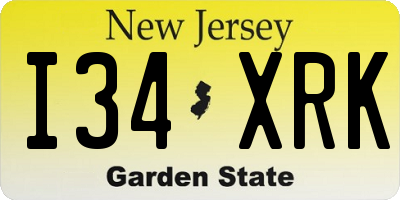 NJ license plate I34XRK