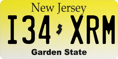 NJ license plate I34XRM
