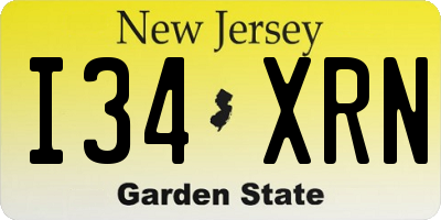 NJ license plate I34XRN