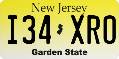 NJ license plate I34XRO