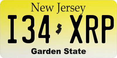 NJ license plate I34XRP