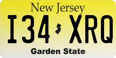 NJ license plate I34XRQ
