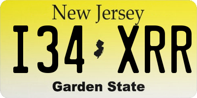 NJ license plate I34XRR