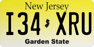 NJ license plate I34XRU
