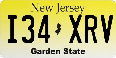 NJ license plate I34XRV