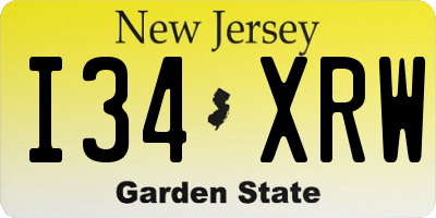 NJ license plate I34XRW