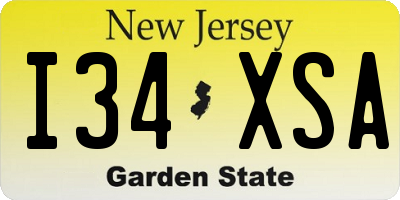 NJ license plate I34XSA