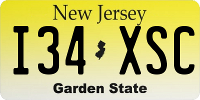 NJ license plate I34XSC
