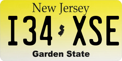 NJ license plate I34XSE