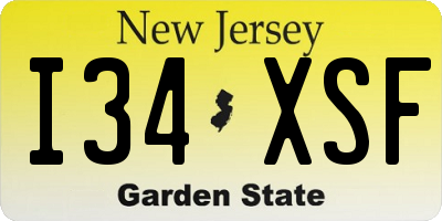 NJ license plate I34XSF