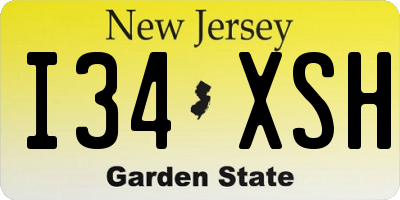 NJ license plate I34XSH