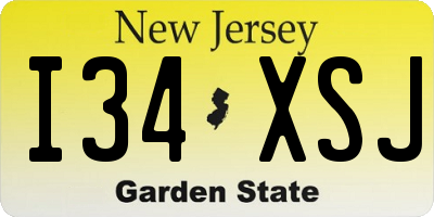 NJ license plate I34XSJ