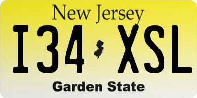 NJ license plate I34XSL