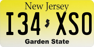 NJ license plate I34XSO