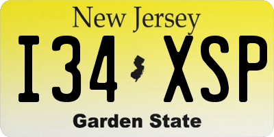 NJ license plate I34XSP