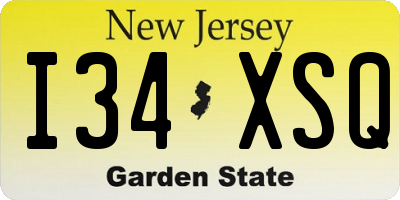 NJ license plate I34XSQ