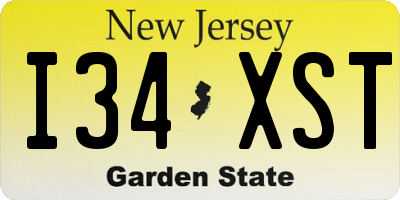 NJ license plate I34XST