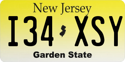 NJ license plate I34XSY