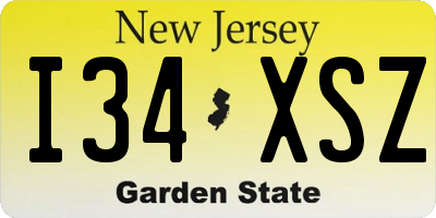 NJ license plate I34XSZ