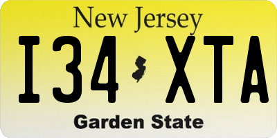 NJ license plate I34XTA