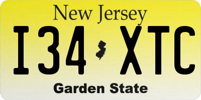 NJ license plate I34XTC