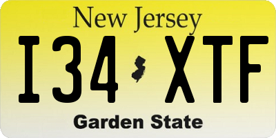 NJ license plate I34XTF