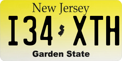 NJ license plate I34XTH