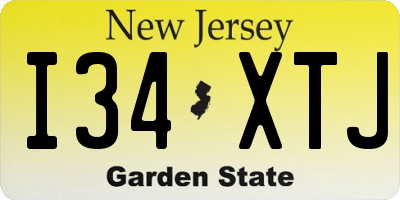 NJ license plate I34XTJ