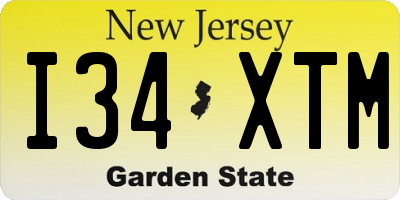 NJ license plate I34XTM