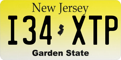 NJ license plate I34XTP