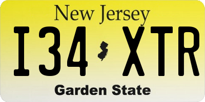 NJ license plate I34XTR
