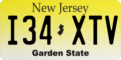 NJ license plate I34XTV