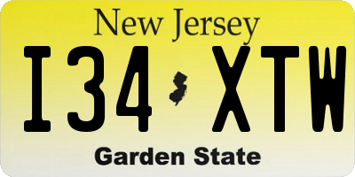 NJ license plate I34XTW