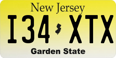 NJ license plate I34XTX