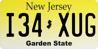 NJ license plate I34XUG