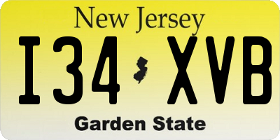NJ license plate I34XVB