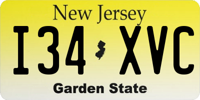 NJ license plate I34XVC