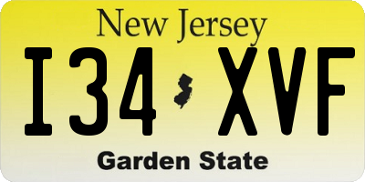 NJ license plate I34XVF