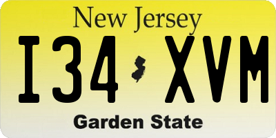 NJ license plate I34XVM