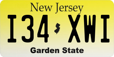 NJ license plate I34XWI
