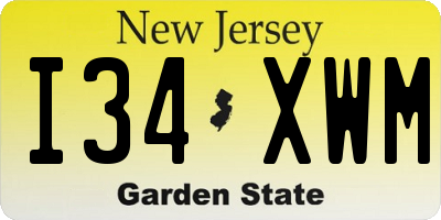 NJ license plate I34XWM