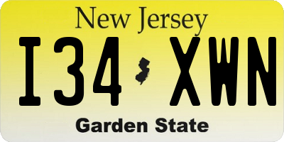 NJ license plate I34XWN