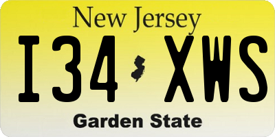 NJ license plate I34XWS