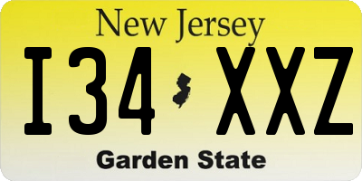 NJ license plate I34XXZ